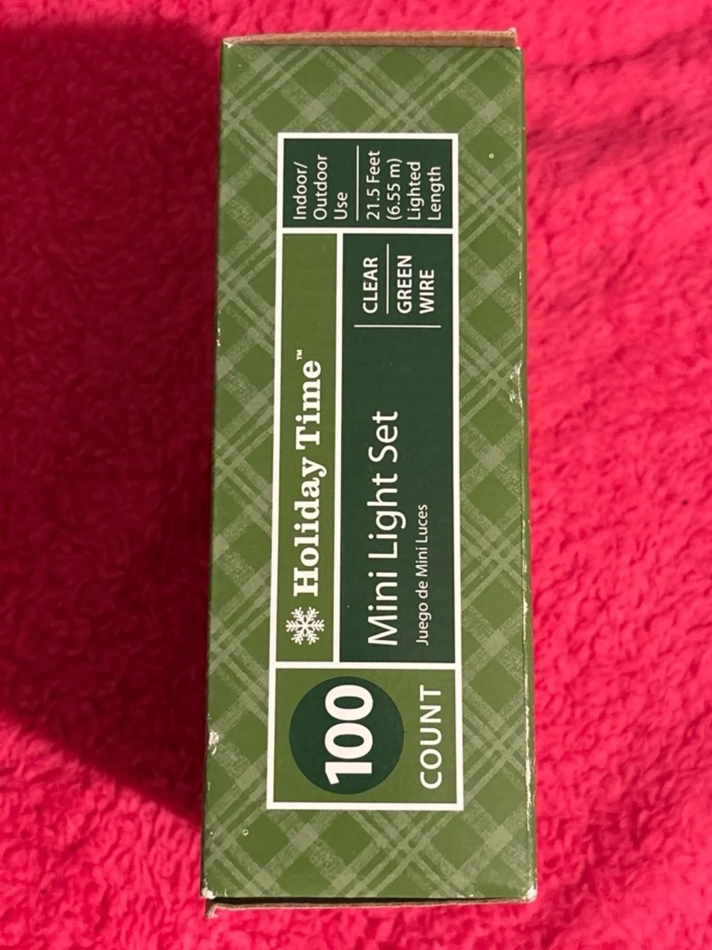 Holiday Time Clear Mini Light Set with Green Wire - 100 Count